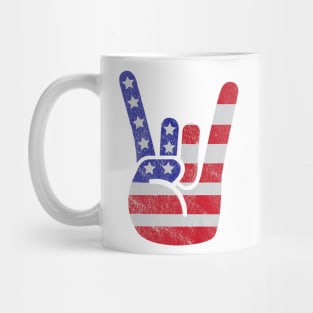 4th Of July American Flag Rock Sign America Us Mug